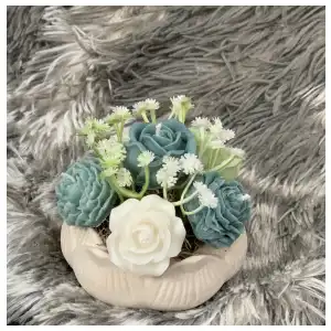 Flor de loto con velas miniatura 3