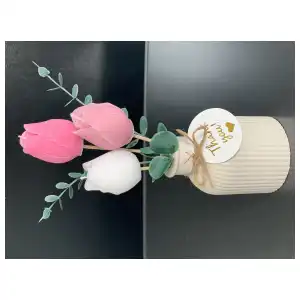 Jarrón con tulipanes miniatura 1